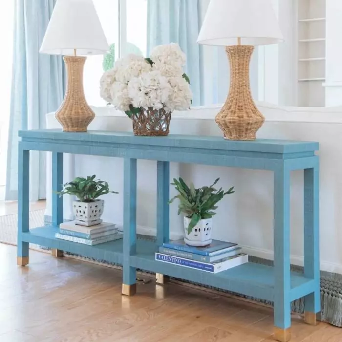 Grasscloth Console Table